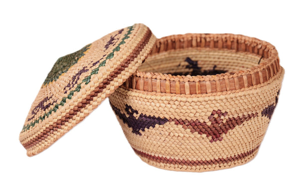 Makah Neah Bay Washington Lidded Basket