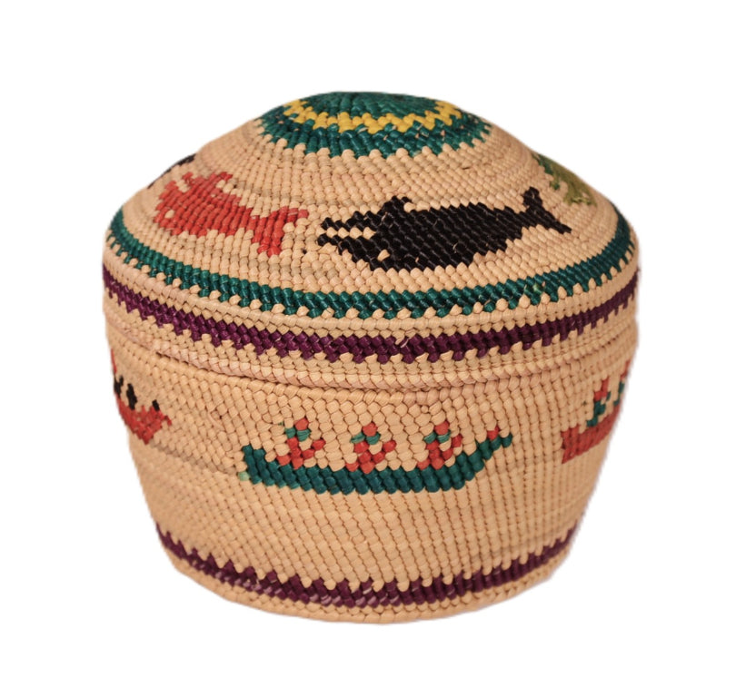 Makah Neah Bay Washington Lidded Basket