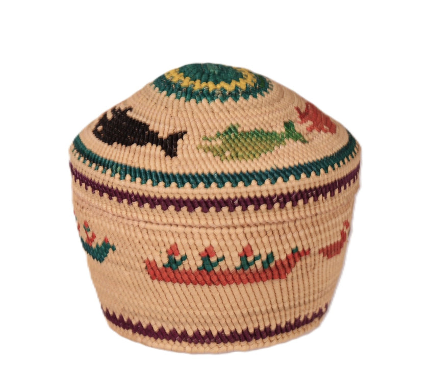 Makah Neah Bay Washington Lidded Basket