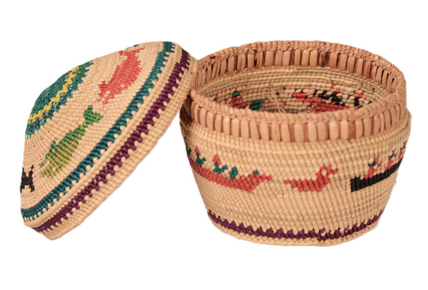 Makah Neah Bay Washington Lidded Basket