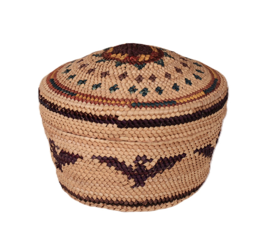 Makah Neah Bay Washington Lidded Basket