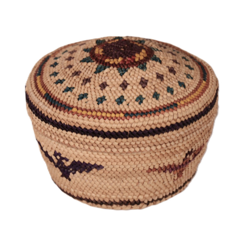 Makah Neah Bay Washington Lidded Basket