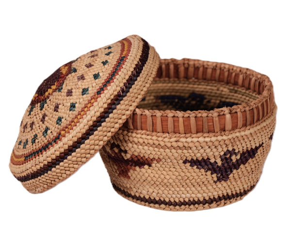 Makah Neah Bay Washington Lidded Basket