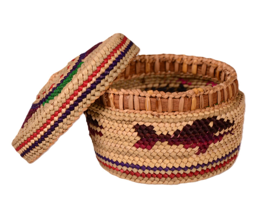 Makah Neah Bay Washington Lidded Basket