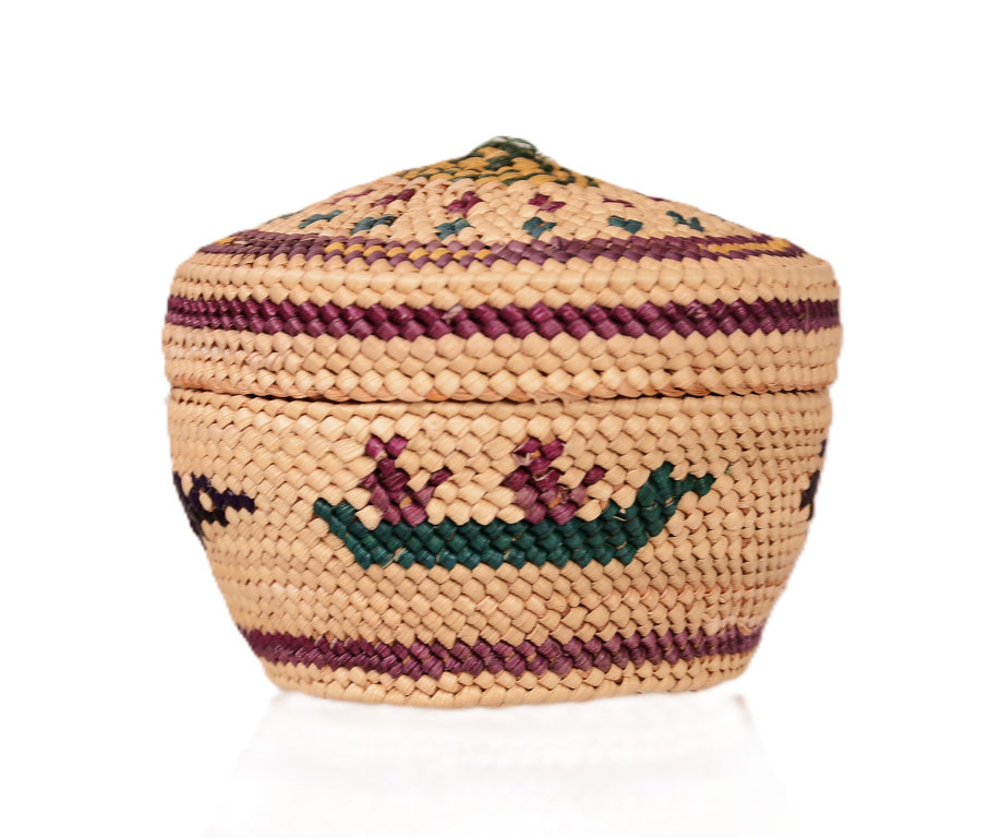 Makah Neah Bay Washington Lidded Basket