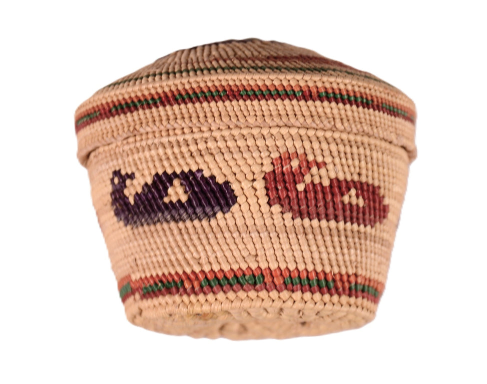 Makah Neah Bay Washington Lidded Basket