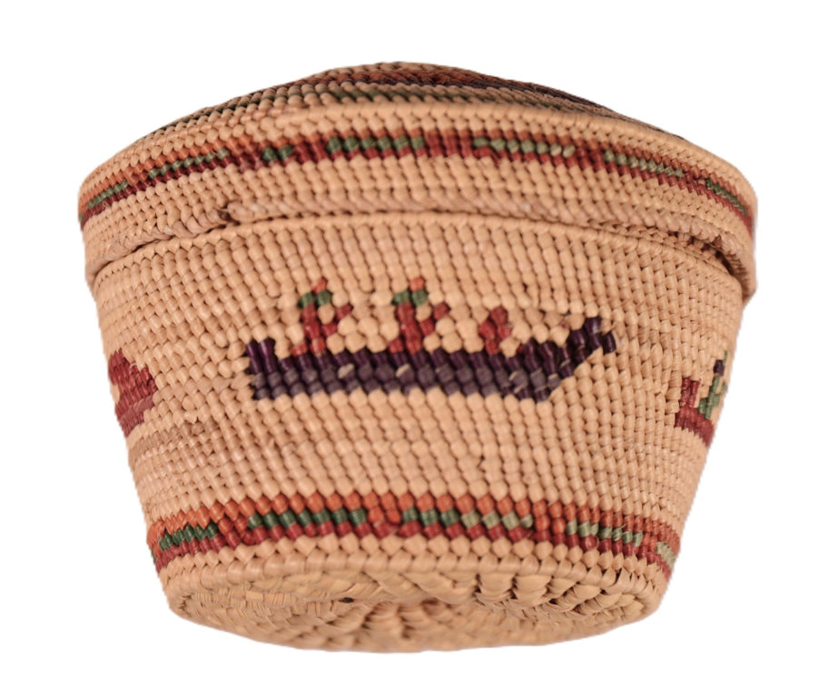 Makah Neah Bay Washington Lidded Basket
