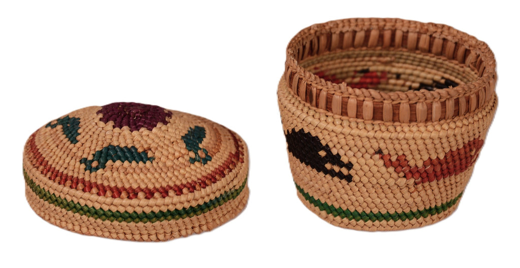 Makah Neah Bay Washington Lidded Basket