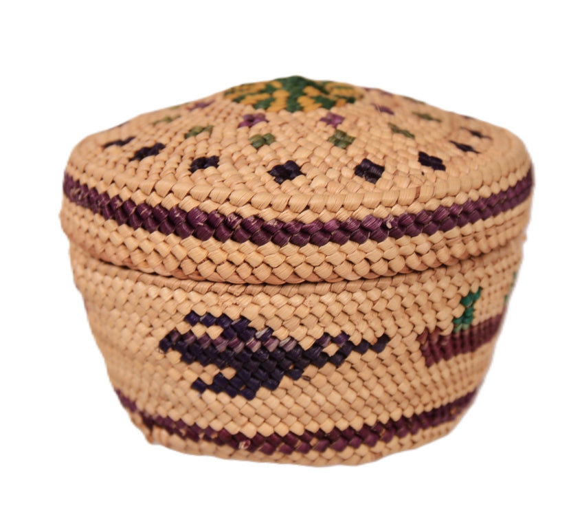 Makah Neah Bay Washington Lidded Basket