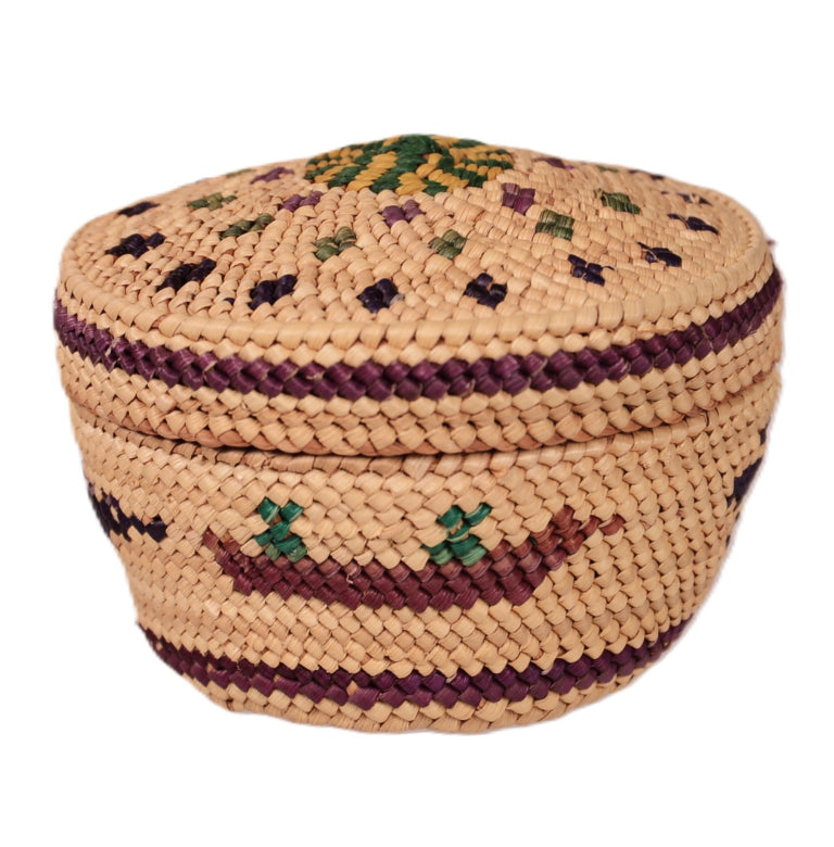 Makah Neah Bay Washington Lidded Basket