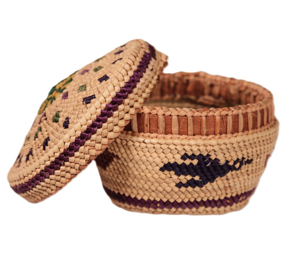 Makah Neah Bay Washington Lidded Basket