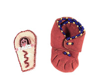Plains Red Moccasin and a Papoose Pin Set of 2