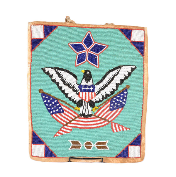 Plateau Flag Pictorial Beaded Pouch
