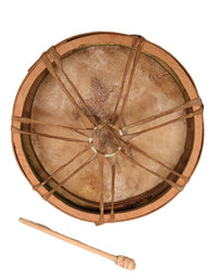 Plains Painted Drum Indian on Horseback with Drum Stick