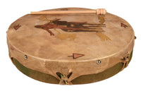 Plains Painted Drum Indian on Horseback with Drum Stick
