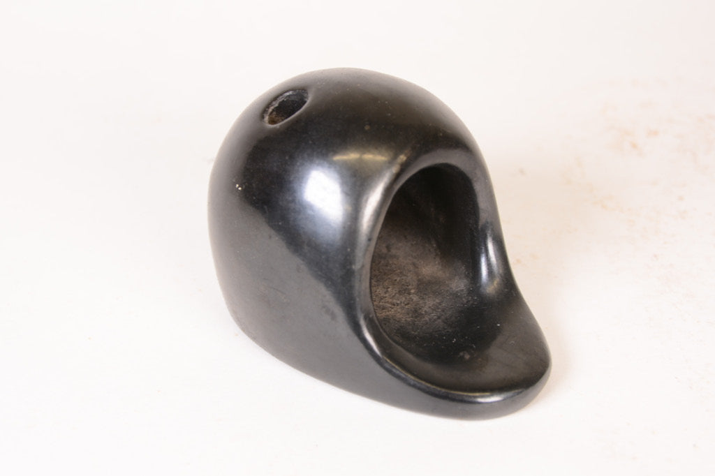 San Ildefonso Pueblo Miniature Blackware Oven "Horno" Pottery By Maria + Santana