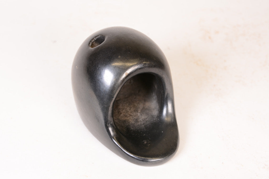 San Ildefonso Pueblo Miniature Blackware Oven "Horno" Pottery By Maria + Santana