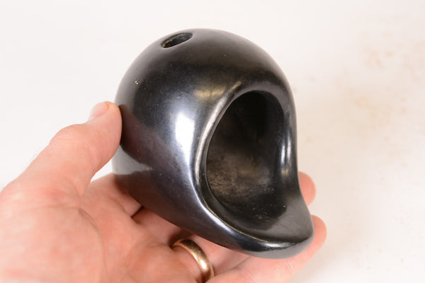 San Ildefonso Pueblo Miniature Blackware Oven "Horno" Pottery By Maria + Santana