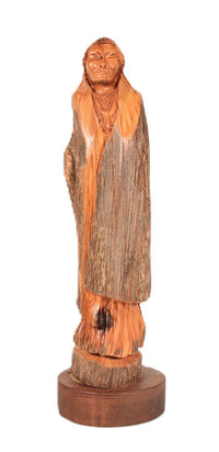 Navajo Wood Sculpture By Bernett Tohdacheeny