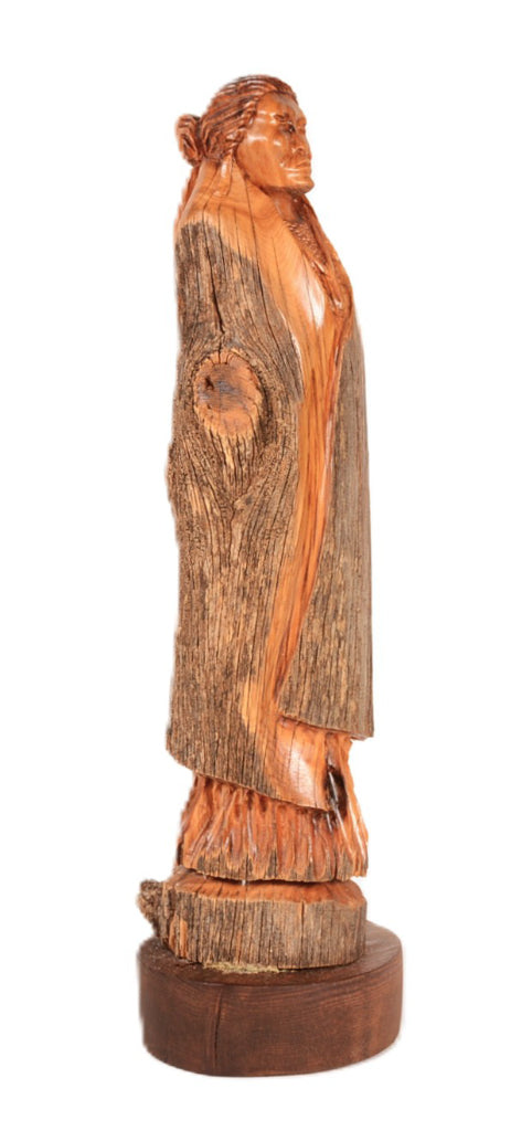 Navajo Wood Sculpture By Bernett Tohdacheeny