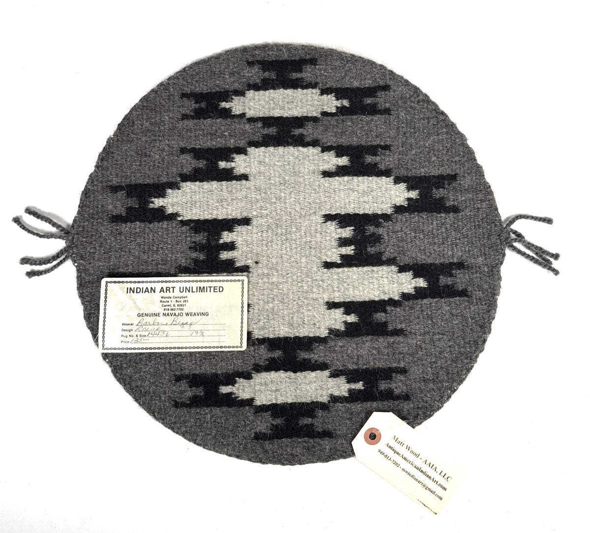 Navajo Round Rug By Barbara Begay
