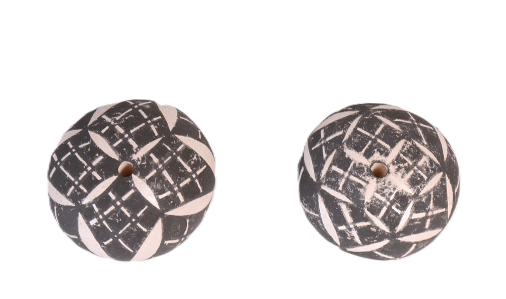 Acoma Pueblo Pottery Seed Jars By S J. Set of 2