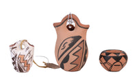 Jemez Pueblo Pottery Pair + Acoma Pueblo Miniature Wedding Jar Set of 3