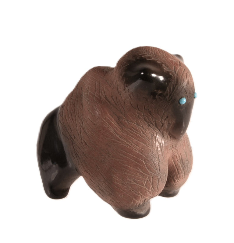 Santa Clara Pueblo Pottery Bison By Erun Naranjo