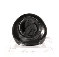 Santa Clara Pueblo Small Pot with Corn Black Pottery By Dorothy and Paul