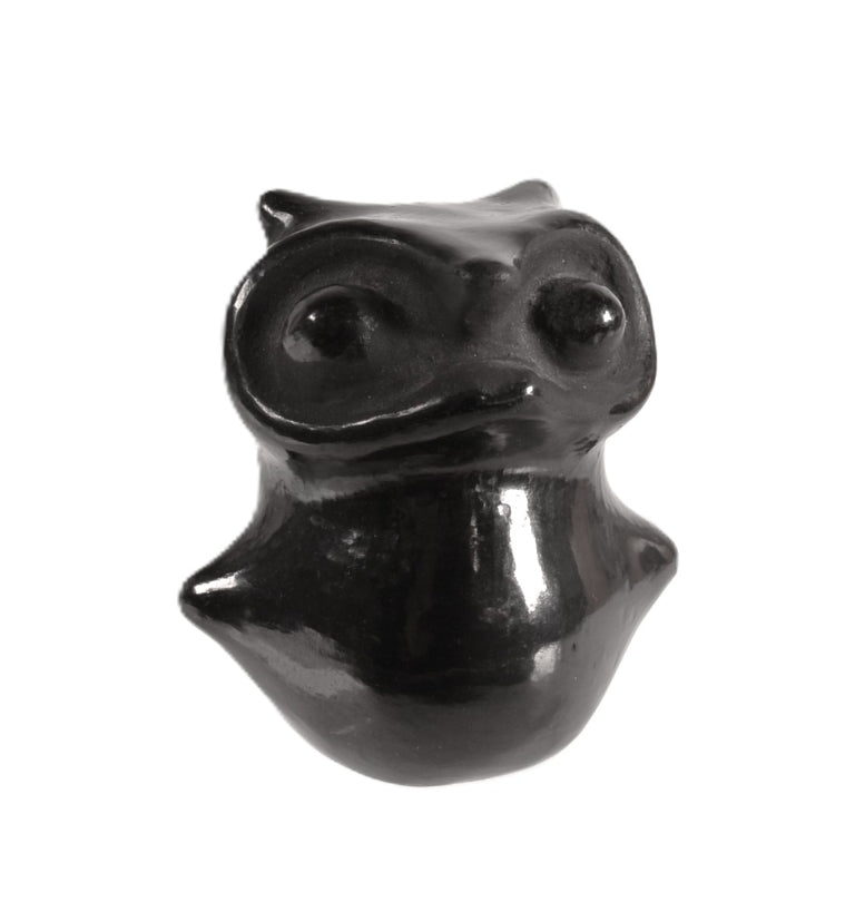 Santa Clara Pueblo Owl Black Pottery By Dorothy and Paul