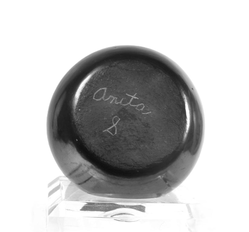 Santa Clara Pueblo Mini Olla Black Pottery By Anita Suazo