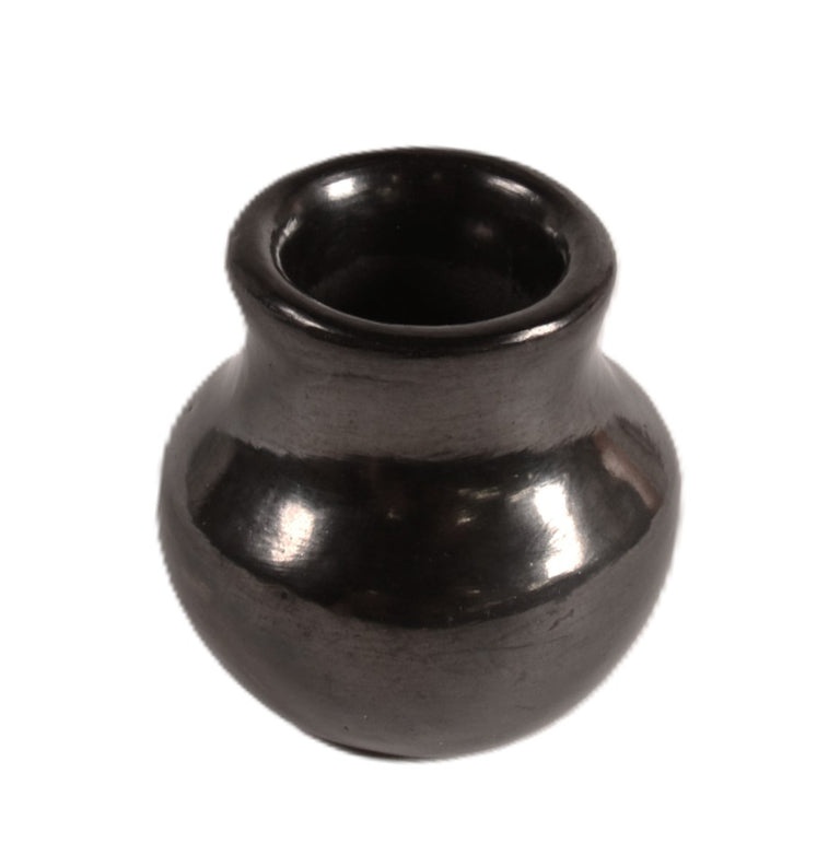 Santa Clara Pueblo Mini Olla Black Pottery By Anita Suazo