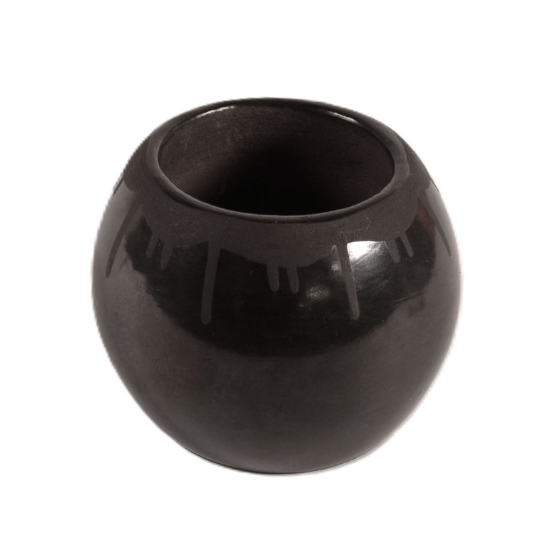 Santa Clara Pueblo Small Pot Black Pottery By Myra Sisnares