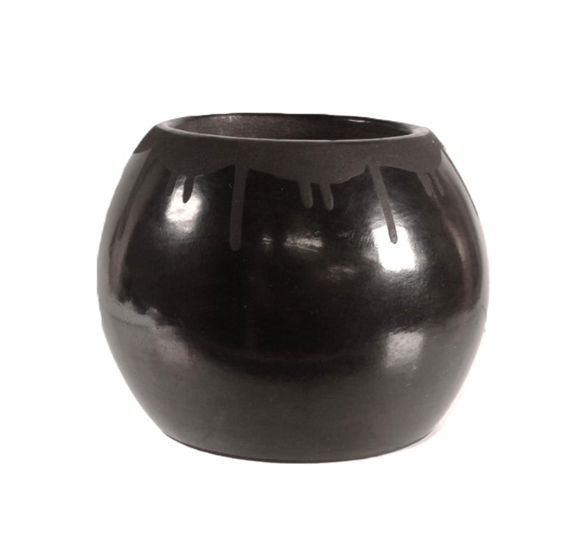 Santa Clara Pueblo Small Pot Black Pottery By Myra Sisnares