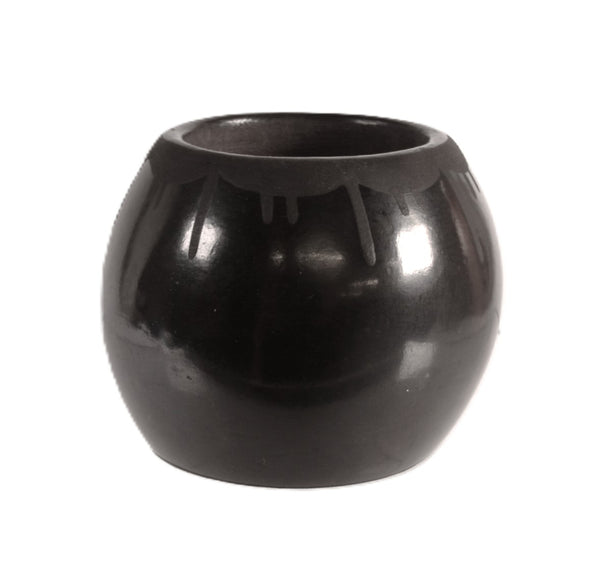 Santa Clara Pueblo Small Pot Black Pottery By Myra Sisnares