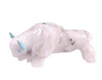 Zuni White Marble Bison Fetish