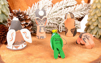Set of 5 Pottery/Polymer Clay Ornaments