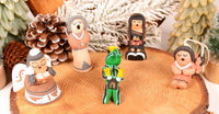 Set of 5 Pottery/Polymer Clay Ornaments