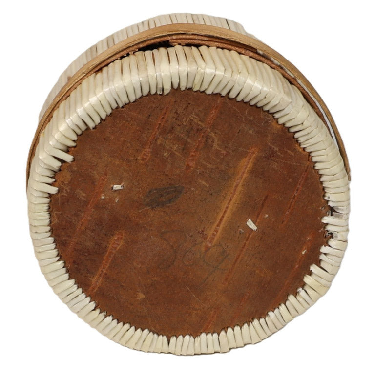 Ojibwa White Porcupine Quill Birch Bark Box