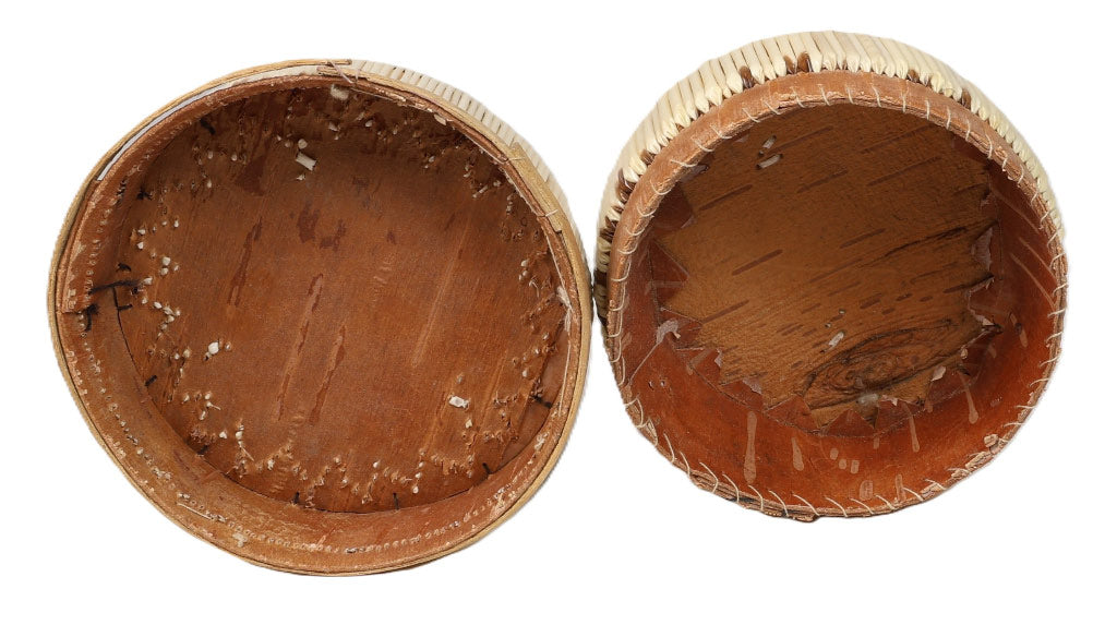 Ojibwa White Porcupine Quill Birch Bark Box