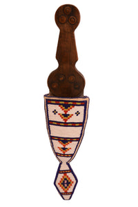 Plains Dag Knife with Beaded Beaver Tail Scabbard By NA-Too-Aki