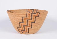 Fine Panamint Basketry Polychrome Bowl ; Stepped lighting or Water motif