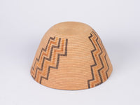 Fine Panamint Basketry Polychrome Bowl ; Stepped lighting or Water motif