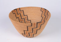 Fine Panamint Basketry Polychrome Bowl ; Stepped lighting or Water motif