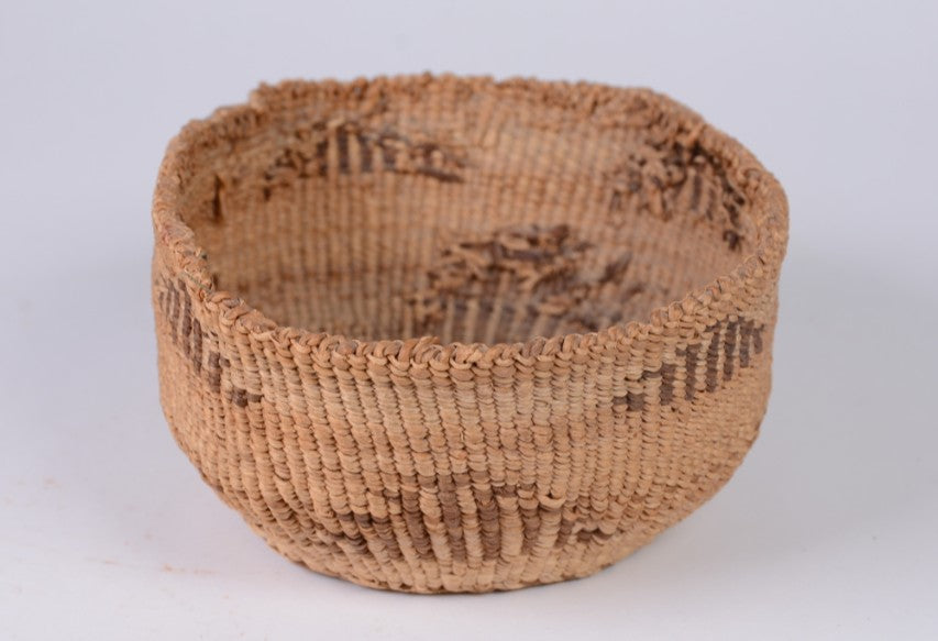 Klamath Basket Bowl; Quail on the Mountain Top design