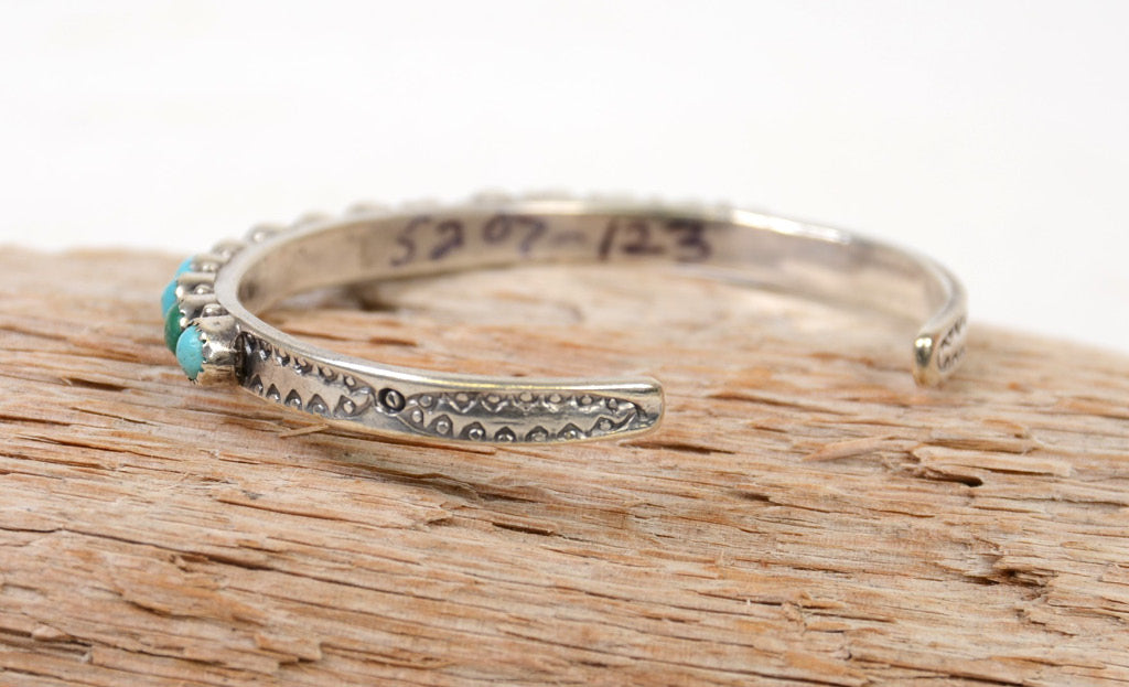 Zuni Row Turquoise Dot Bracelet