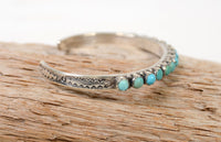 Zuni Row Turquoise Dot Bracelet