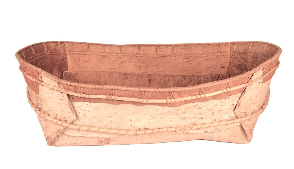 Extra Large Ojibwa Oval Shaped Birch Bark Basket