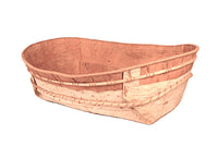 Extra Large Ojibwa Oval Shaped Birch Bark Basket