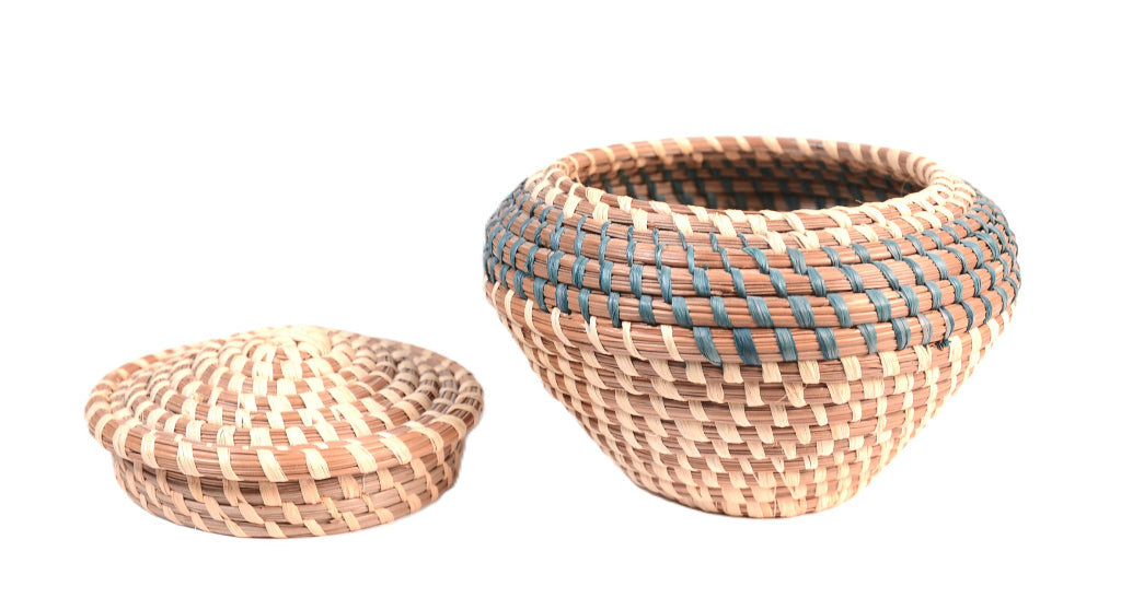Coushatta Pine Needle Basket with Lid